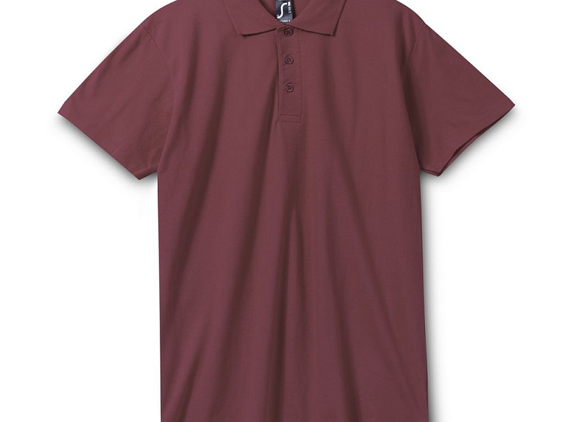 Рубашка поло мужская Spring 210, бордовая