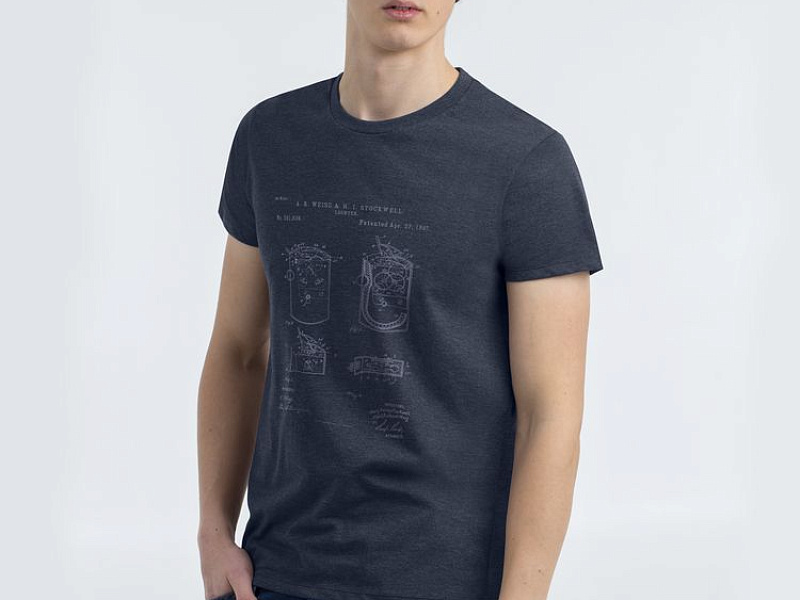 Футболка приталенная Old Patents. Lighter, синий меланж