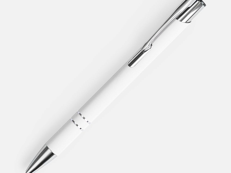 Ручка шариковая Keskus Soft Touch, белая