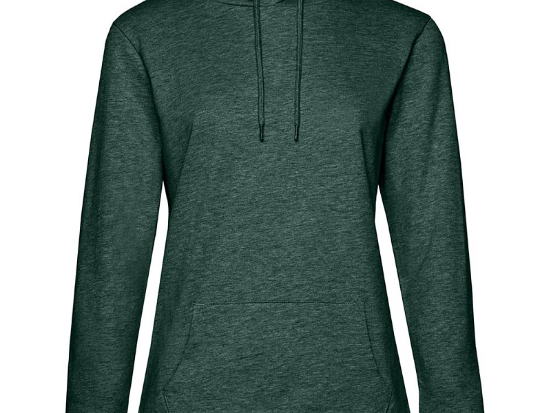 Толстовка с капюшоном женская Hoodie, темно-зеленый меланж