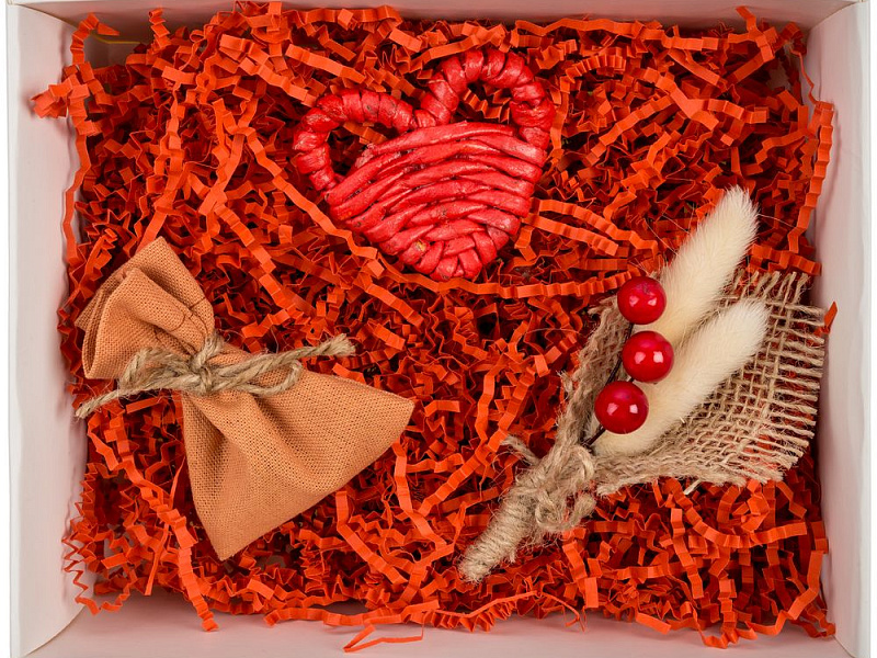 Коробка с окном InSight, белая с красным наполнением