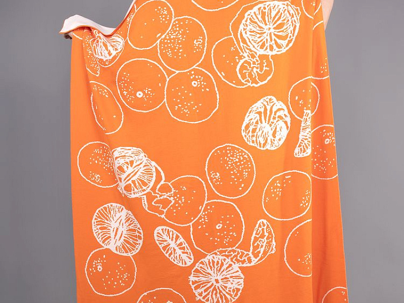 Плед Citrion, оранжево-белый