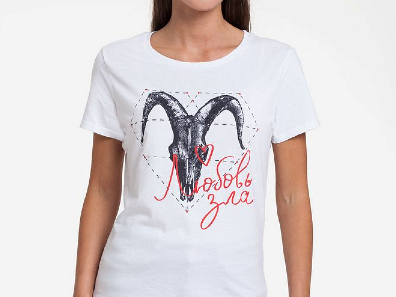 Футболка женская «Любовь зла», белая