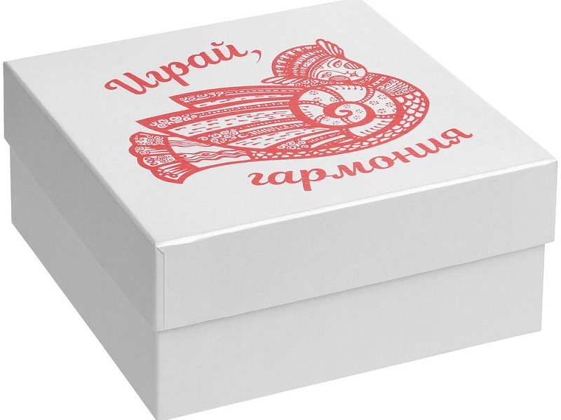 Коробка «Играй гармония», с красным принтом