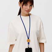 Шнурок для бейджа Tube Wood, синий