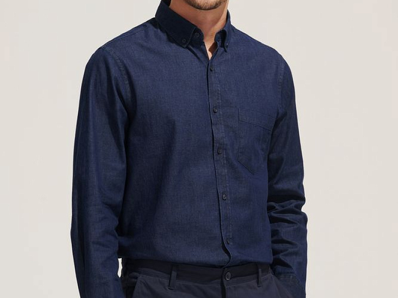 Рубашка мужская Barry Men, синяя (деним)