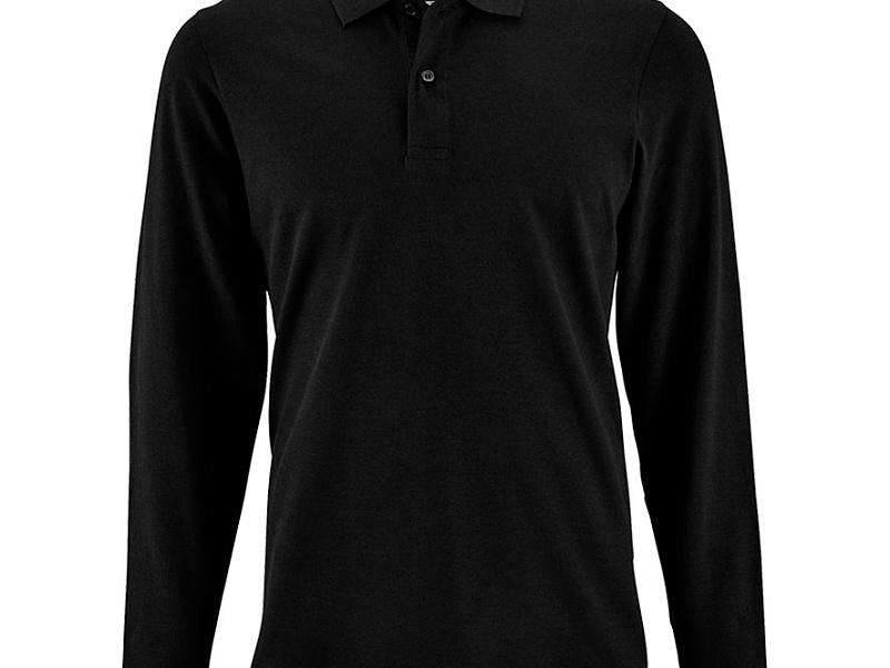 Рубашка поло мужская с длинным рукавом Perfect LSL Men, черная