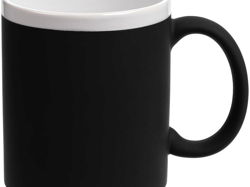 Кружка StopSpot с покрытием софт-тач, черная