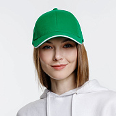 Бейсболка Spiker, зеленая с белым