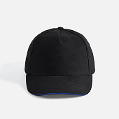 Бейсболка Long Beach, черная с ярко-синим