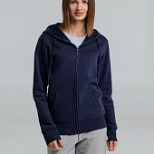 Толстовка на молнии с капюшоном унисекс King, темно-синяя