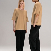 Футболка оверсайз унисекс Vozduh, бежевая