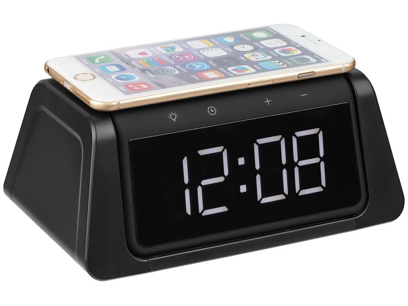Настольный стерилизатор с беспроводной зарядкой и часами UV Depot, черный
