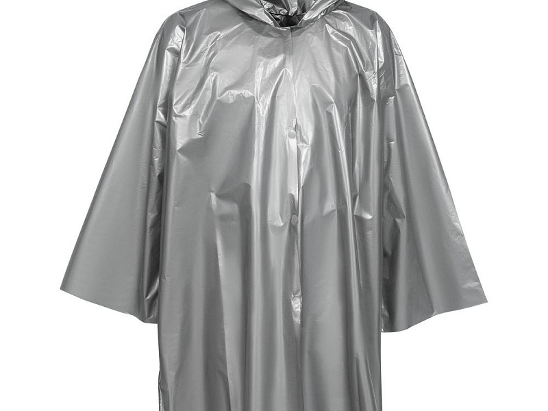 Дождевик-плащ CloudTime, серебристый