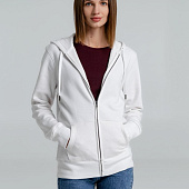 Толстовка на молнии с капюшоном унисекс King, белая