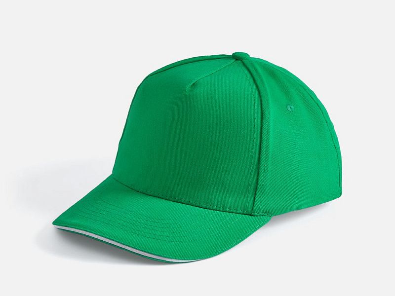 Бейсболка Long Beach, ярко-зеленая с белым