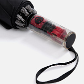 Зонт наоборот складной Futurum со светоотражающим кантом, черный