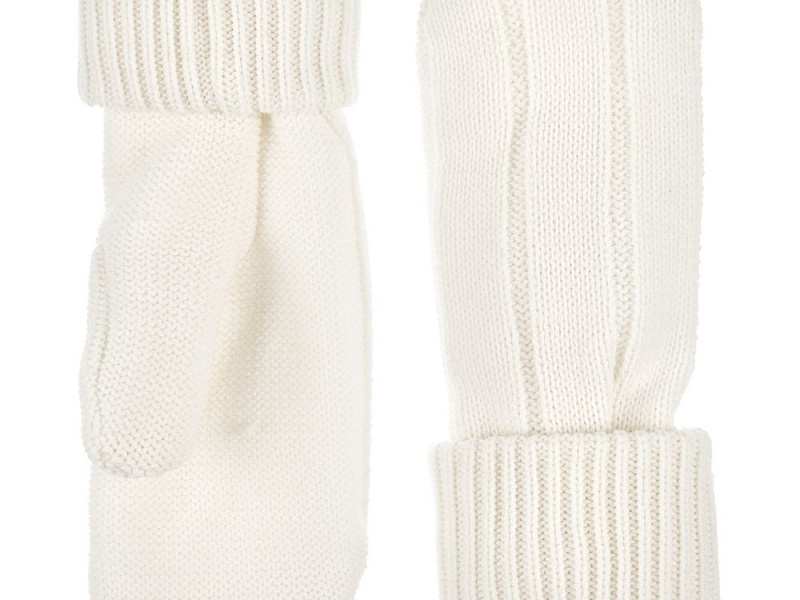 Варежки Knit Beat, белые (молочные)