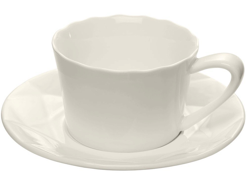 Чайная пара Diamante Bianco, белая